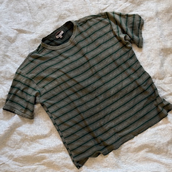 Dr. Collectors NWOT Teddy Forever Stripe Tee, size M, Sun-Faded Olive Army - Picture 5 of 7